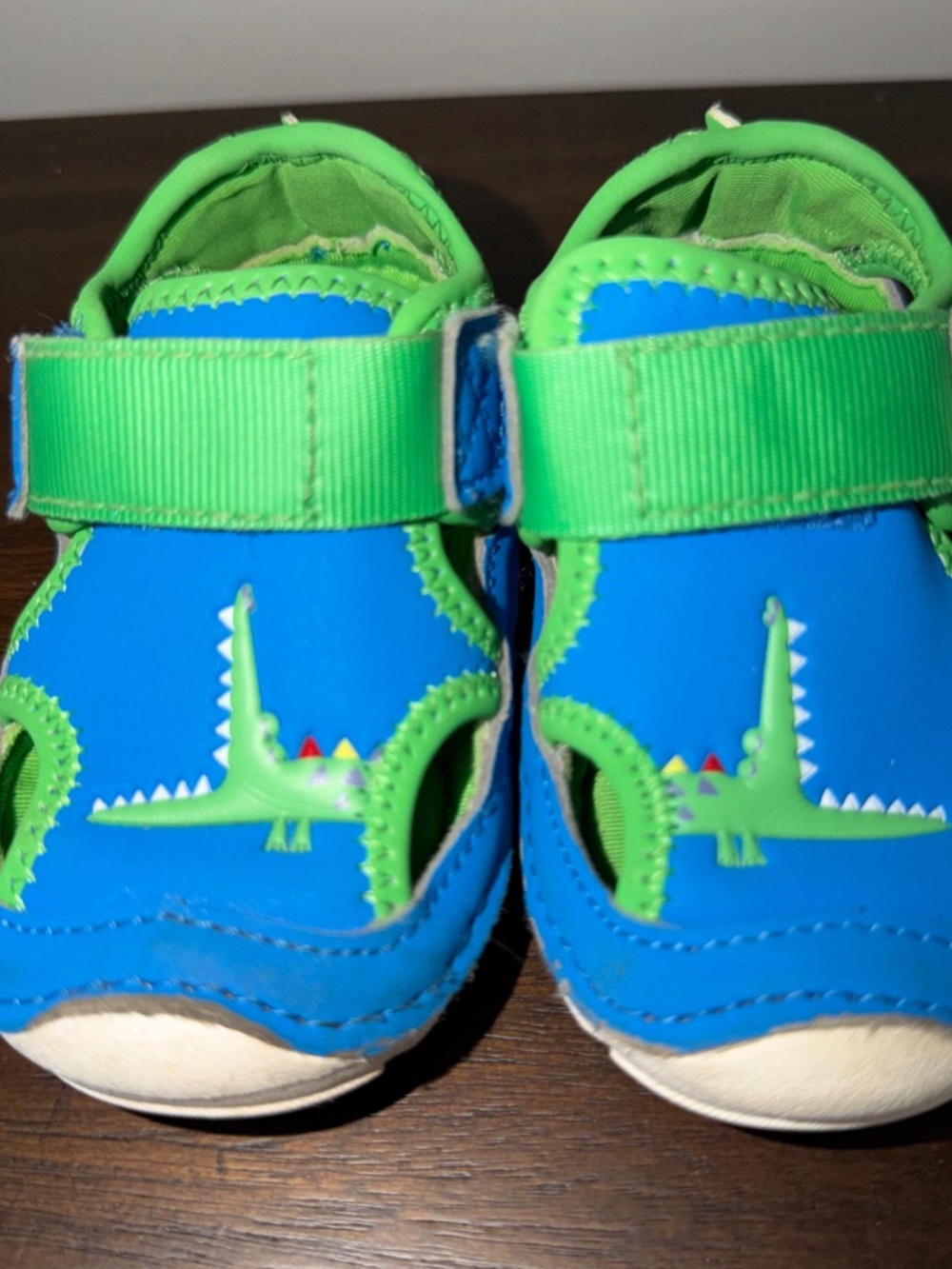 Stride Rite Toddler Blue Green Splash Croc Sneakers Toddler Size 3.5W